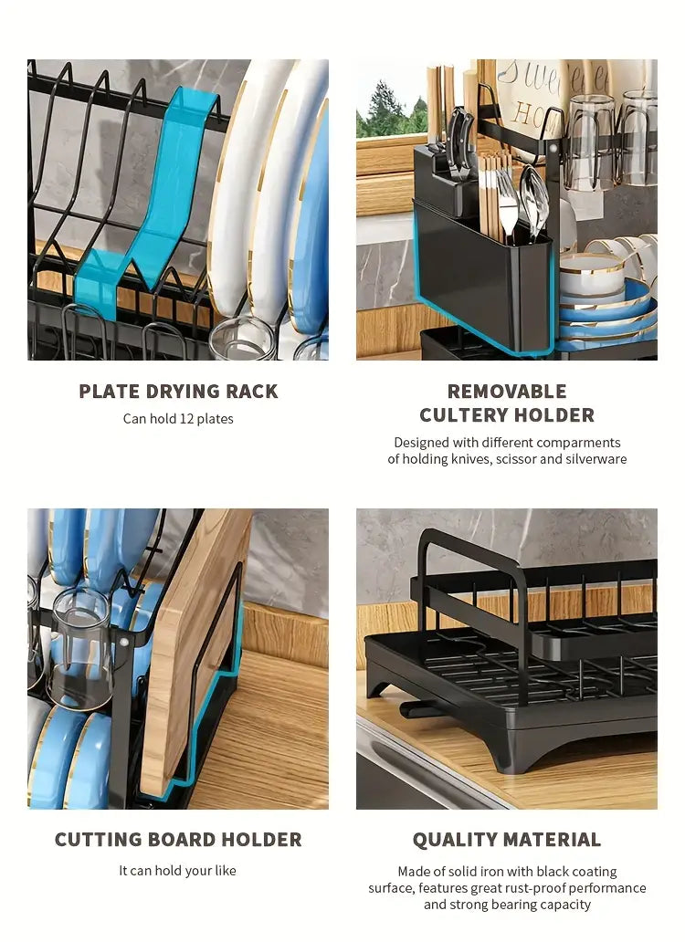 Diskställ™ – Premium 2-Lagers Diskställ med Avrinning