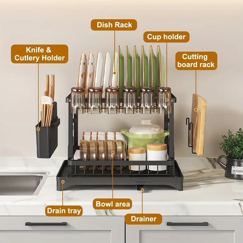 Diskställ™ – Premium 2-Lagers Diskställ med Avrinning