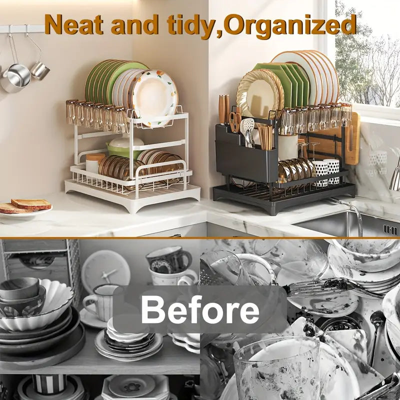 Diskställ™ – Premium 2-Lagers Diskställ med Avrinning