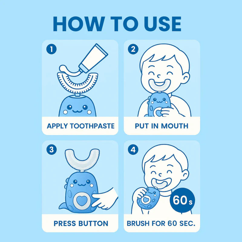 DinoSmile™ – U-Shaped 360º Ultrasonic Toothbrush